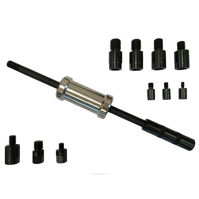 threaded stud extractor, slide hammer and various adaptors