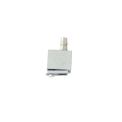 Metallic valve or connector on a white background