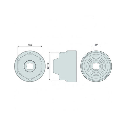 GO1347 - Hub Nut Socket - Volvo/ Renault/Fiat/DAF