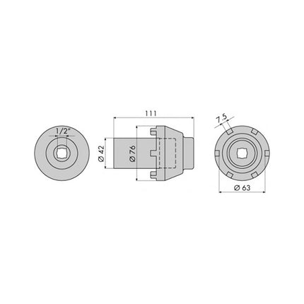 GO1354 - Hub Nut Socket - MB Sprinter