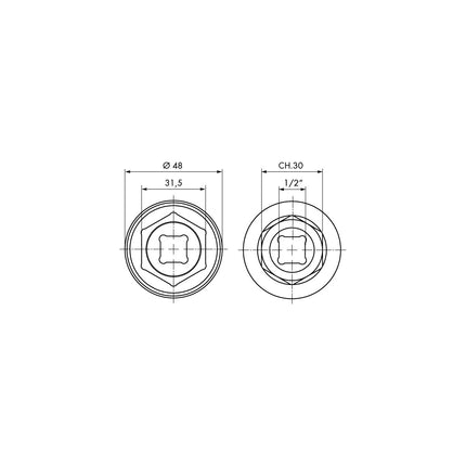 GO354 - Ball Joint Bi-Hex Socket 32mm For Ford