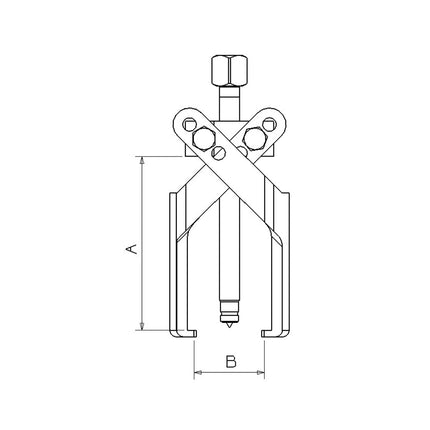 technical drawing of speedline1641 & 1642 puller with legs in crossed configuration