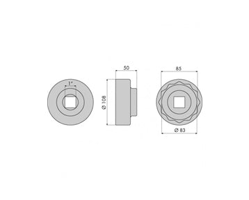 GO1325 - Hub Nut Socket - Polygonal - Iveco
