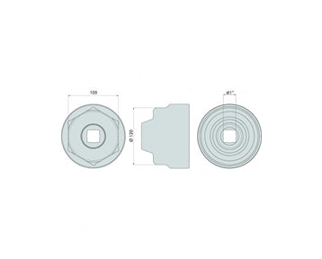 GO1347 - Hub Nut Socket - Volvo/ Renault/Fiat/DAF